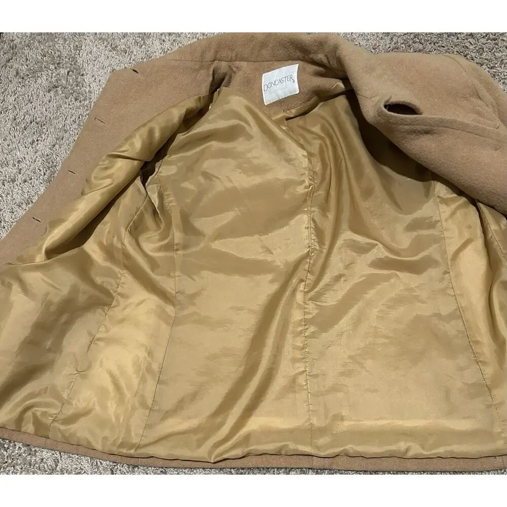 VTG Doncaster Women's Vintage Jacket Size 6 100% camel Hair classy  monochrome - Picture 5 of 6